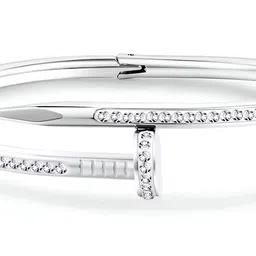 Thrillz Women Cubic Zirconia Silver-Plated Charm Bracelet image 3