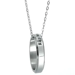 Vientiq Men 925 Sterling Silver-Plated Stone Studded Ring Circular Pendant With Chain-picture-19