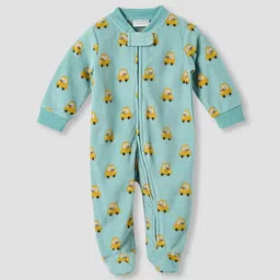 Juniors by Babyshop Boys Car Printed Fleece Sleepsuit with Long Sleeves & Zip-picture-20