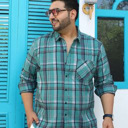 Instafab Plus Size Checked Comfort Cotton Casual Shirt-picture-28