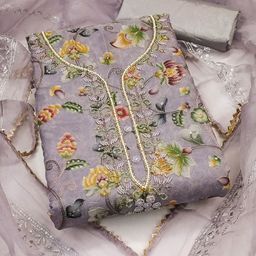 LeeliPeeri Designer Printed Organza Unstitched Dress Material-picture-30