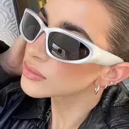 HAYDEN haiza Unisex Black Lens & White Cateye Sunglasses with UV Protected Lens-picture-41