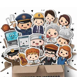 PRINTING DADDY Set Of 60 Cartoon Characters Wall Stickers image 2