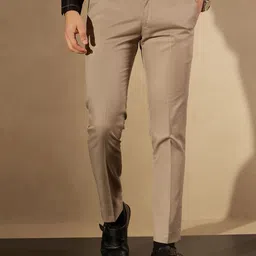 DENNISON Men Smart Tapered Fit Easy Wash Trousers image 1