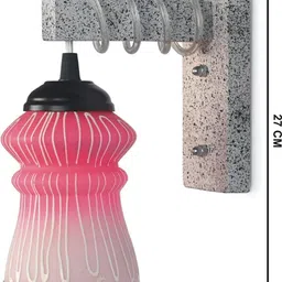 1ST TIME Pink & Pink Textured Wood Contemporary Abstract Shaped Shaped Wall Lamp image 3