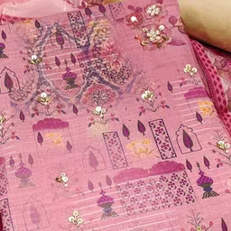 Peachmode Printed Viscose Rayon Unstitched Dress Material image 4