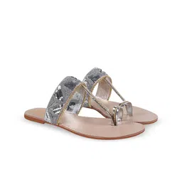 Shoetopia Women Embellished Ethnic One Toe Flats-image-44