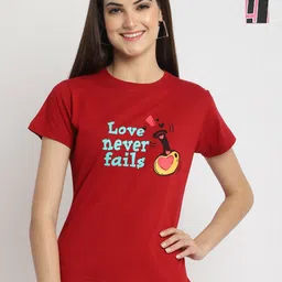 Dreambe Women Typography Printed T-shirt-picture-22