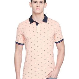 Basics Men Conversational Printed Polo Collar Cotton T-shirt-image-75