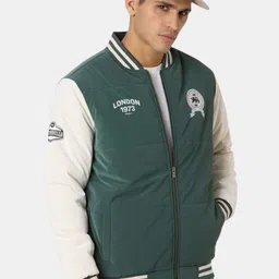 Pepe Jeans Men Stand Collar Colourblocked Bomber Jacket image 3