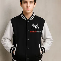 YK Marvel Boys Stand Collar Colourblocked Varsity Jacket-image-26