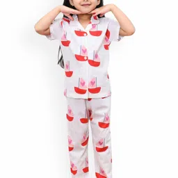 Lagorii Girls Boat Printed Night Suit Set-picture-28