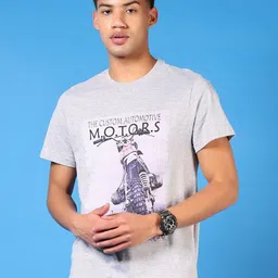 V-Mart Men Graphic Printed Round Neck Cotton T-shirt-picture-34