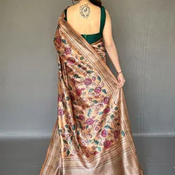 Tasarika Women Floral Pinted Banarasi Saree image 4