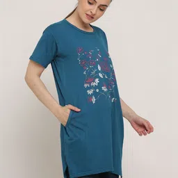 YOZZ BY Women Floral Printed Pockets 1 T-shirt image 4