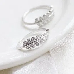 Ringzinnie Leaf-Shaped Stone-Studded Adjustable Finger Ring-picture-22