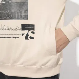 The Roadster Life Co. Relaxed Fit Graphic Printed Hooded Sweatshirt image 3