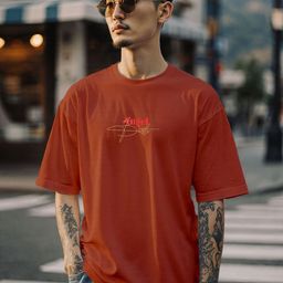 TOGS & TERRE Men Typography Printed Round Neck Cotton Oversized T-shirt-picture-19