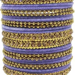 Shasmi Purple Glass Artificial Stones Bangle image 2