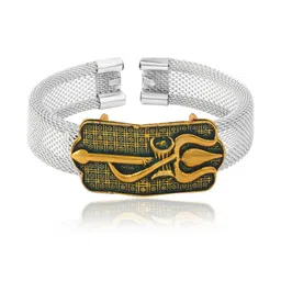 Missmister Unisex Brass Antique Silver-Plated Kada Bracelet-image-43
