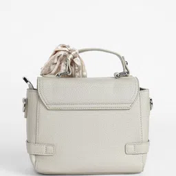 HAUTE SAUCE by Campus Sutra Colourblocked Leather Half Moon Satchel with Quilted image 5