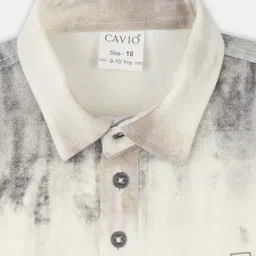 CAVIO Boys Tie and Dye Dyed Polo Collar T-shirt image 3