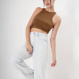 clobug Solid Crepe Crop Top image 3