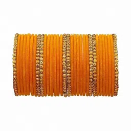 Raj world Yellow Glass Artificial Stones Bangle-picture-20