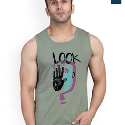 SLOWLORIS Pack Of 2 Printed Combed Cotton Gym Vests-picture-28