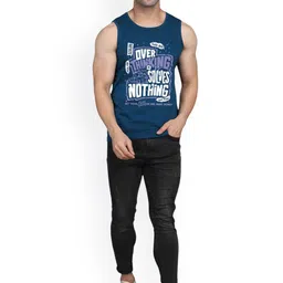 SLOWLORIS Pack Of 2 Printed Round Neck Sleeveless Bio-Wash Cotton Gym Vests image 5