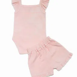 LUV-DUB Kids Striped Short Sleeves Pure Cotton Top With Shorts image 4