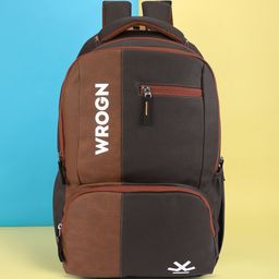 WROGN Unisex Brand Logo Printed Colorblock Backpack-picture-30