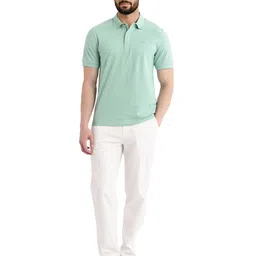 RARE RABBIT Men Solid Polo Collar Cotton T-shirt image 5