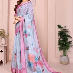 Mameraa Floral Printed Zari Saree image 2