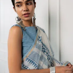 Jinal & Jinal Batik Zari Chanderi Saree image 3