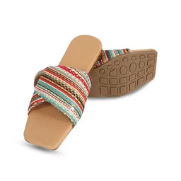 Anouk Women Woven Design Ethnic Embellished One Toe Flats image 5