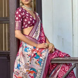 TIRA Woven Design Zari Silk Blend Handloom Saree image 2