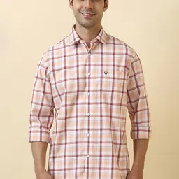 Allen Solly Slim Fit Checked Long Sleeves Pure Cotton Casual Shirt-image-67