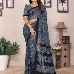 Moda Rapido Abstract Printed Saree With Unstitched Blouse Piece-picture-10