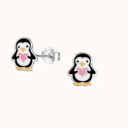HighSpark 925 Sterling Silver Penguin Studs Earrings image 1