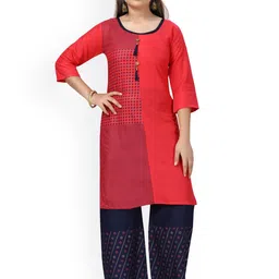 BAESD Girls Printed Regular Pure Cotton Kurta with Palazzos-picture-31