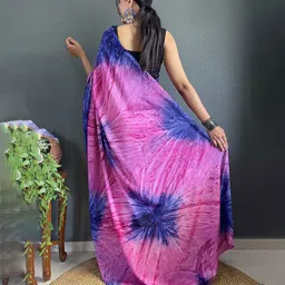 HERE&NOW Tie and Dye Pure Chiffon Jamdani Saree image 3