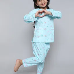 Little Clothings Girls The Lost Zebra Printed Organic Cotton Top With Pyjamas-picture-25