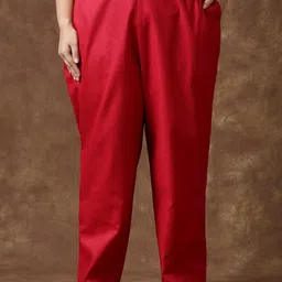 Sizeupp Pure Cotton Plus Size Mid Rise Trousers-picture-18