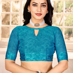 Mitera Floral Poly Chiffon Bagru Saree image 3