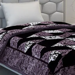 Monte Carlo Brown & White Geometric Printed Heavy Winter 994 GSM Single Bed Blanket image 4