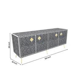 casagold Chevron Bone Inlay Sideboard In Black Colour image 2