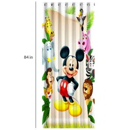 muren White Semisheer Polyester 7 Feet Eyelet Door Curtains image 4