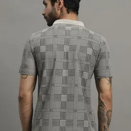 TIMBER HITCH Men Checked Polo Collar T-shirt image 3