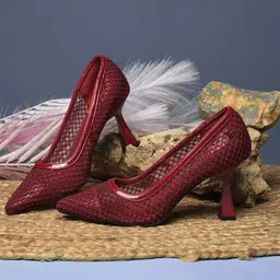 Bata Mid-Top Slim Pumps With Western Embellished-picture-17
